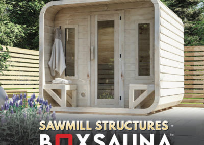 SKU # 3213-102 | BoxSauna™ 2’ Porch + with Harvia M3 Wood Heater